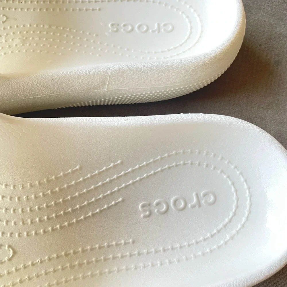 Crocs White Slide Sandals